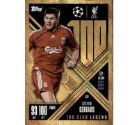 Match Attax Extra 2024 2025 Steven Gerrard 100 Club Legend Trading Card