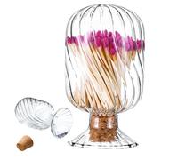 Match Cloche Glass with Striker Helix Shaped Match Holder Decorative Matches with Cork Stopper Matches Cloche Decorative Matches in Glass Jar for Candle Display