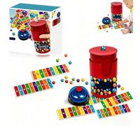 Match Color Bingo Game Set, Fast Bead Grabbing Game with 1 Bell Bead Can, 90 Beads, 6 Cards, Improve Color Cognition Hand-Eye Coordination for Party Family