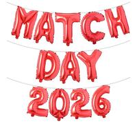 Match Day Decorations 16" Inch Match Day 2026 Balloons Banner Medical School Party Decorations Multicolor Alphabet Letters Foil Balloon Residency Doctors Decor (MATCH DAY 2026 Red)