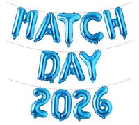 Match Day Decorations 16" Inch Match Day 2026 Balloons Banner Medical School Party Decorations Multicolor Alphabet Letters Foil Balloon Residency Doctors Decor (MATCH DAY 2026 Blue)