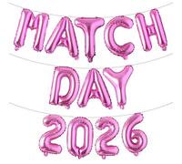 Match Day Decorations 16" Inch Match Day 2026 Balloons Banner Medical School Party Decorations Multicolor Alphabet Letters Foil Balloon Residency Doctors Decor (MATCH DAY 2026 Rose Red)