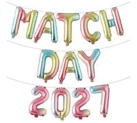 Match Day Decorations 16" Inch Match Day 2027 Balloons Banner Medical School Party Decorations Multicolor Alphabet Letters Foil Balloon Residency Doctors Decor (MATCH DAY 2027 Rainbow)