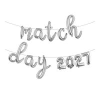 Match Day Decorations 16" Inch Match Day 2027 Balloons Banner Medical School Party Decorations Multicolor Alphabet Letters Foil Balloon Residency Doctors Decor (L MATCH DAY 2027 Silver)