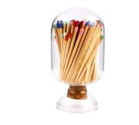 Match Holder,Match Bottle Clear Glass Match Cloche Jar, Fireplace Bottle, Striker Holder, Match Striker jar, Matches with - Fancy Home Bathroom Décor NOT Included(500ml)