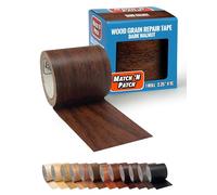 MATCH ’N PATCH Realistic Wood Grain Repair Tape - Self Adhesive Wood Repair Patch for Furniture, Floor, Cabinet, Window, Door & RV - Fix Scratches & Peeling Surfaces, DIY - Dark Walnut, 4.5 m x 5.7 cm