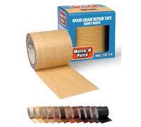 MATCH ’N PATCH Realistic Wood Grain Repair Tape - Self Adhesive Wood Repair Patch for Furniture, Floor, Cabinet, Window, Door & RV - Fix Scratches & Peeling Surfaces, DIY - Honey Maple, 4.5 m x 5.7 cm