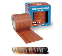MATCH 'N PATCH Realistic Wood Grain Repair Tape - Self Adhesive Wood Repair Patch for Furniture, Floor, Cabinet, Window, Door & RV - Fix Scratches & Peeling Surfaces, DIY - Red Oak, 4.5 m x 5.7 cm