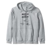 Match the Hatch Bench Trout Streamer Hackle Hook Fishing Zip Hoodie