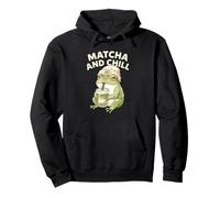 Matcha And Chill Frog Humor Green Bubble Tea Fan Enthusiast Pullover Hoodie