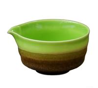 Matcha Bowl, 500ml Ceramic Glass with Spout for Tea Ceremony Latte Whisk Stand Song Dynasty Tea Art(E)