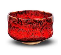 Matcha bowl Chawan, Mino Yaki Pottery Japanese Matcha Tea Cup, Green Tea Cup, Coffee and Soup Cup Made in Japan (Shine Red)