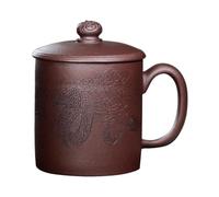 Matcha Cups Chinese Teacup with Lid Purple Sand Cup Compartment Home Men's Large Capacity Hand-Carved Office Teacup Tea Set Tea Infuser Mug