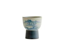 Matcha Cups Household Retro Ceramic Teacup Chinese Style High Foot Teacup Hand Painted Coffee Cup Kitchen Water Cup Tea Set Tea Infuser Mug