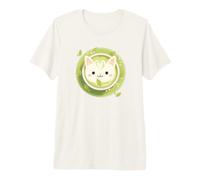 Matcha Cute Cat Japanese Green Tea Color Graphic Premium T-Shirt