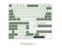 Matcha Dye Sub ZDA PBT Keycap Similar to XDA Japanese Korean Russian for MX Keyboard 104 87 61 Melody 96 KBD75 ID80 GK64 68（Only Keycap） (Matcha English Base Kit)