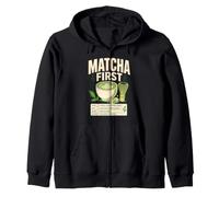 Matcha First Zen Morning Ritual Drink Zip Hoodie