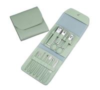Matcha Green Nail Clipper Eyebrow Clipper Manicure Set Nail Clipper Set Decoration Nail Set Folding Bag Manicure Set (Color : D, Size : 12 Pieces) (D 12 Pieces)