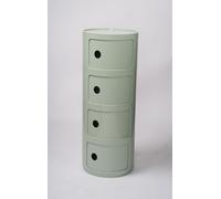 Matcha Green Round Bedside Table, 4-Tier Nightstand with 3/4/2 Drawers, Slim Storage Unit for Bedroom, Corner Console Table & Bathroom Cabinet, Stylish Small Furniture.