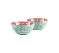 Matcha green/White/Mauve SET OF 2 BOWLS Ø12CM "LE MURRINE"