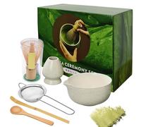 Matcha Kit, Matcha Tea Set White, Matcha Whisk Set White, Matcha Set Whie, with Holder/Scoop/Sifter, Whisk Holder Matcha Whisk Set, for Making Breakfast/Matcha Latte, Women, Men, Friends, Gift