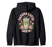 Matcha Latte Crew Kawaii, Iced Drinker Lover Zip Hoodie