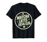 Matcha Latte Social Club - Retro Green Café Vibes Tee T-Shirt