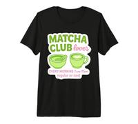 Matcha Latte Social Club Retro Green Matchaa Graphic Premium T-Shirt