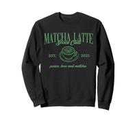 Matcha Latte Social Club Retro Green Matchaa Graphic Sweatshirt