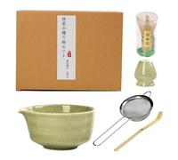 Matcha Making Kit,Handheld Blender for Matcha - Ergonomic Japanese Tea Making Supplies Set with Whisk, Bowl and Spoon for Home Dormitory