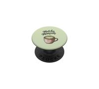 Matcha Moments Green Tea Latte Cute Maccha Powder Graphic PopSockets Adhesive PopGrip