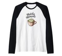 Matcha Moments Green Tea Latte Cute Maccha Powder Graphic Raglan Baseball Tee