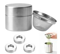 Matcha Powder Sifter & Storage Tin Set, Stainless Steel Tea Container | with Agitator Rings Airtight Matcha Canister for Latte Kitchen Tea Bar Coffee Station