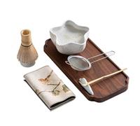 Matcha Set, 7-Piece Tea Ceremony Set for Beginners, Matcha Bowl, Hundred Bottle of Tea Stickers, Tea Scoop, Tea Strawberry, Filtration Net, Ceramic Bowl and Traditional Tools, Pe