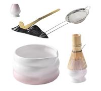 Matcha Set, Matcha Set Whisk and Bowl, Japanese Tea Kit with Strainer Scoop Spoon Holder for Latte Milk Coffee Home Breakfast Family Women Men Tea Lovers