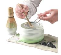 Matcha Set - Matcha Whisk and Bowl Tea Making Set, Japanese Tea Kit with Strainer Spoon Holder Scoop for Women Men Lovers Home Ceremony Coffee Breakfast Milk