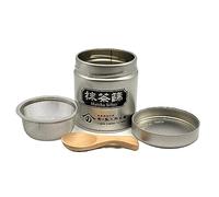 Matcha Sifter Tin with Mesh Sifter and Wooden Tea Spoon/Screw Lid/About 70g (2.5ounces) Matcha Capacity/Made in japan