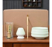 Matcha Tea Set 4 Piece Song Dynasty Kung Fu Tea Teaware Japanese Tea Room Tea Making Tools Matcha Culture Lovers Gifts Travel Tea Set for Tea Lovers(GN)