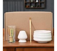Matcha Tea Set 4 Piece Song Dynasty Kung Fu Tea Teaware Japanese Tea Room Tea Making Tools Matcha Culture Lovers Gifts Travel Tea Set for Tea Lovers(PK1)
