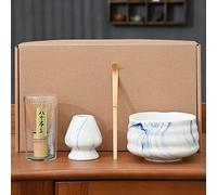 Matcha Tea Set 4 Piece Song Dynasty Kung Fu Tea Teaware Japanese Tea Room Tea Making Tools Matcha Culture Lovers Gifts Travel Tea Set for Tea Lovers(BU-WH)