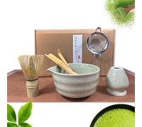 Matcha Tea Set, 6pcs Matcha Set, Matcha Ceremony Accessory, Whisk Holder, Matcha Bowl, Matcha Whisk, Bamboo Scoop, Sifter, Ceramic Matcha Bowl Tea Ceremony Accessory for Making Matcha
