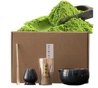 Matchą Tea Set - Ceramic Mixing Bowl Set, Natural Whisk Storage Tools | Simple Accessories for Matchą Preparation for Daily Tea Ritual, Counter Decoration, Extraordinary