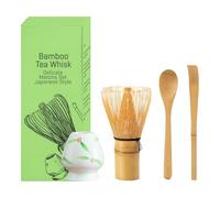 Matcha Tea Set - Japanese Matcha Whisk (Chasen), Chashaku Scoop, Ceramic Bowl - Traditional Matcha Kit for Perfectly Whisked Matcha Latte & Tea Ceremony - Gift for Matcha Lovers (Flower)