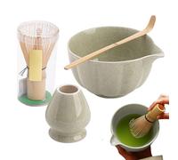 Matcha Tool Set, Ceramic Bowl with Spout, Tree Whisk Scoop and Holder, Traditional Tea Ceremony Kit, Travel Friendly Brewing Basics, Ideal for Home Use, Latte Making, Kitchen Prep