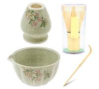 Matcha Whisk and Bowl Kit with Holder Elegant Versatile Tea Making Easy to Clean Set for Lovers for Making Breakfast/Matcha Latte(Green)