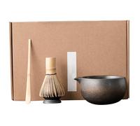 Matcha Whisk and Bowl Matcha Set Includes Whisk, Bowl, Spoon and Holder Japanese Tea Set Manual Kit for Tea Lovers, Style2