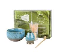 Matcha Whisk Set, 4 Pcs Matcha Set for Ceremony, Ceramic Matcha Kit, Matcha Tea Set for Making Breakfast/Matcha Latte, Gift for Matcha Lover, Perfect Matcha Starter Kit for Matcha Tea Ceremony