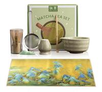 Matcha Whisk Set,7 Pcs Matcha Set,Ceramic Bowl, Scoop & Holder,Matcha Making Kit for Traditional Japanese Tea Ceremony,Ideal Matcha Gift Set for Beginners and Enthusiasts