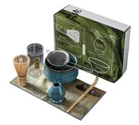 Matcha Whisk Set, 7PCS/Set Matcha Whisk Set Includes Matcha Bowl, Bamboo Whisk, Whisk Holder, Matcha Sifter, Tea Scoop, Scoop Holder and Tea Towel, Japanese Tea Set Blue, Matcha Kit