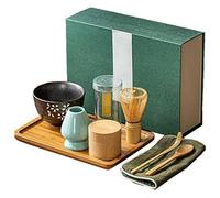 Matcha Whisk Set - 8 Piece Bamboo Tea Ceremony Kit with Chasen, Chawan, Chashaku, Caddy & Tray - Complete Tool Set for Authentic Matcha Preparation